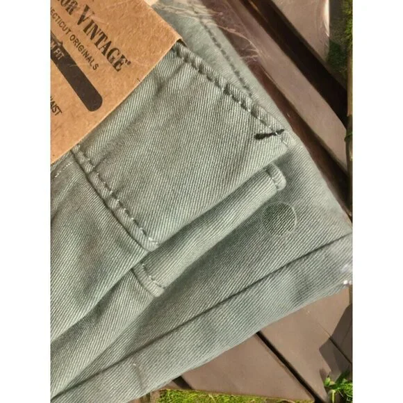 Tailor Vintage Mens Slim Fit Stretch Chino Pant Size 36 X 30 Chinois Green NEW